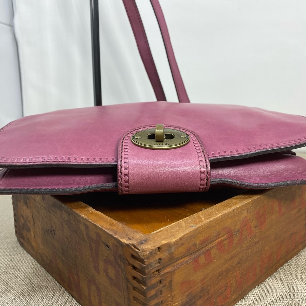 Fossil Flap Turnlock Crossbody In Raspberry - image 7